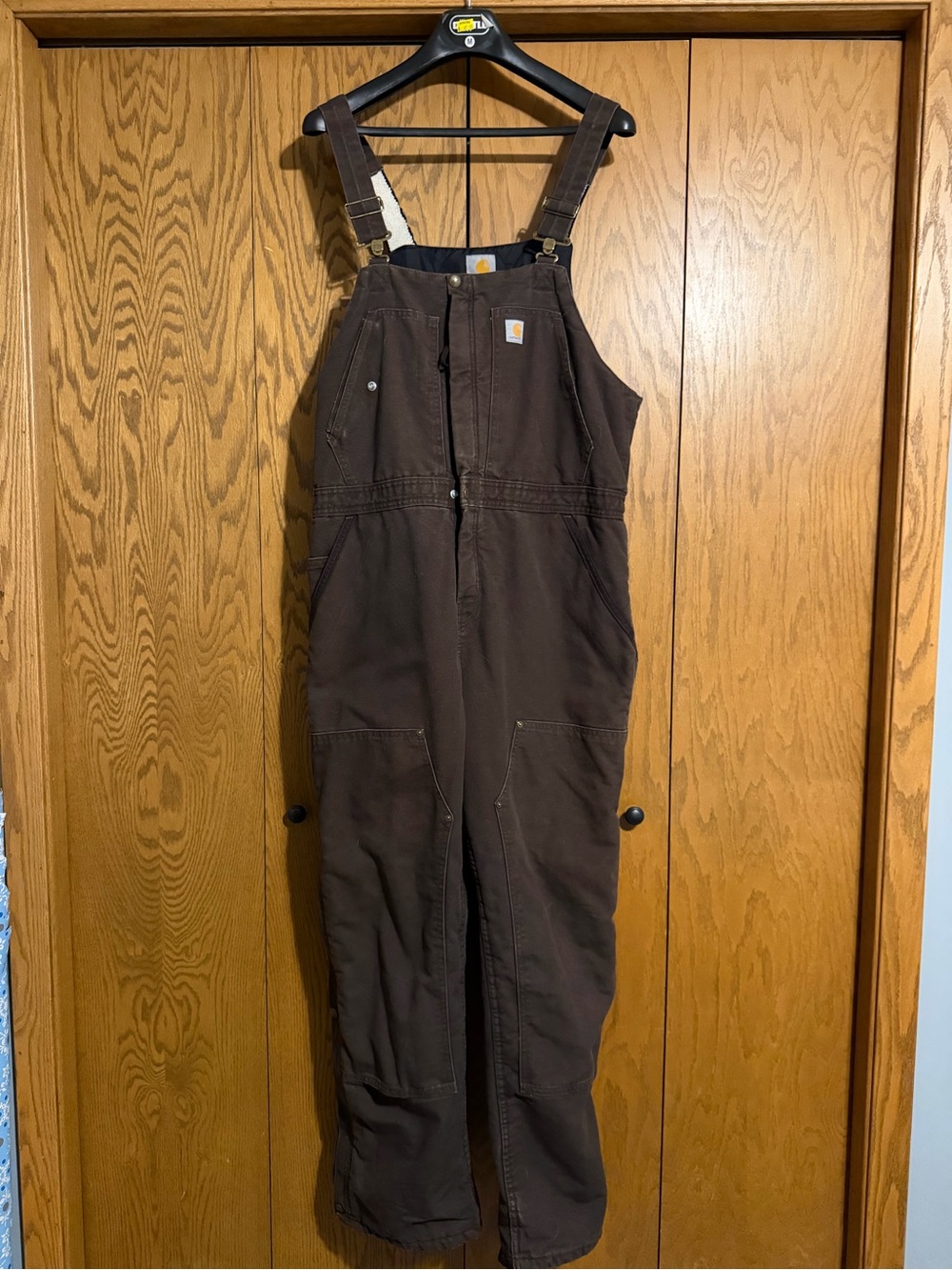 Carhartt Women's Brown Insulated Bib Overalls 12/14 Short